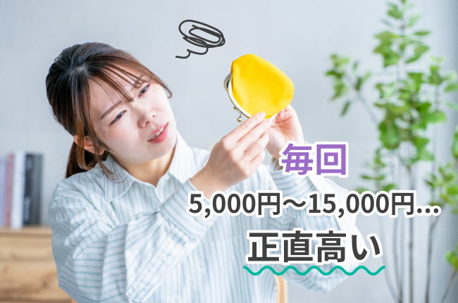 毎回 5,000円～15,000円... 正直高い