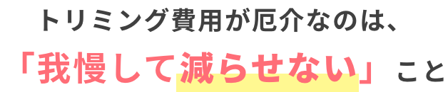 トリミング費用が厄介なのは、「我慢して減らせない」こと