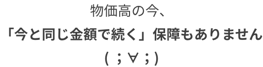 物価高の今、「今と同じ金額で続く」保証もありません