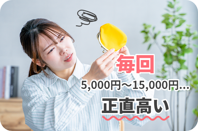毎回 5,000円～15,000円・・・正直高い