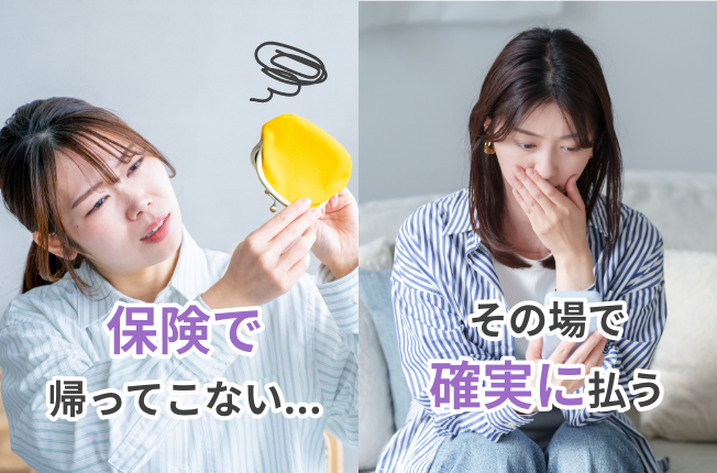 保険で帰ってこない.その場で確実に払う。