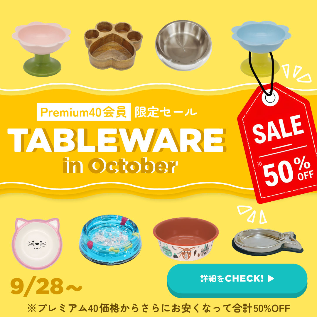 わんちゃん猫ちゃんの食器半額セール